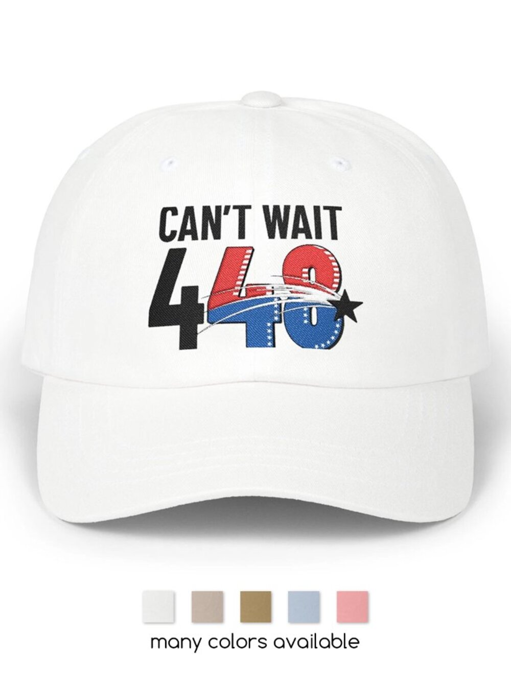 NWT "Can't Wait 4 48" Baseball Cap -2028 Presidential Election OS Adjustable Hat